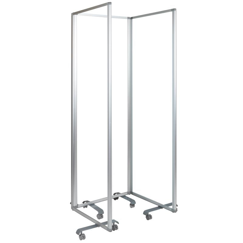 FLASH Raisley Transparent Acrylic Mobile Partition with Lockable Casters, 72"H x 24"L (3 Sections Included) - BR-PTT001-3-AC-60183-GG