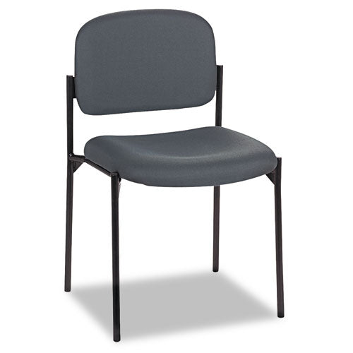 HON Basyx VL606 Stacking Armless Guest Chair, Charcoal Gray