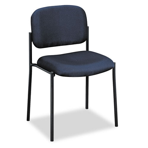 HON Basyx VL606 Stacking Armless Guest Chair, Navy