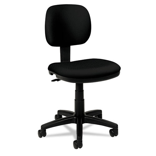 HON Basyx VL610 Series Swivel Task Chair, Black Fabric/Black Frame
