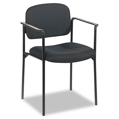 Basyx VL616 Stacking Guest Chair with Arms, Black
