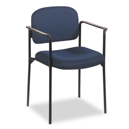 HON Basyx VL616 Stacking Guest Chair with Arms, Navy