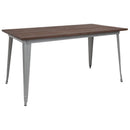 FLASH Mesa de interior rectangular de metal de 30.25" x 60" Kenneth - CH-61010-29M1-GG