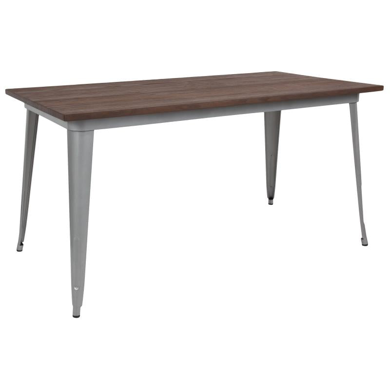 FLASH Kenneth 30.25" x 60" Rectangular Metal Indoor Table - CH-61010-29M1-GG