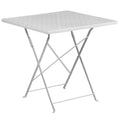 FLASH Oia 28" Square Steel Indoor-Outdoor Folding Pation Table - CO-1-GG