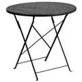 FLASH Oia 30" Round Indoor-Outdoor Steel Folding Patio Table - CO-4-GG