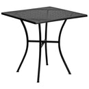 FLASH Oia 28" Square Indoor-Outdoor Steel Folding Patio Table - CO-5-GG