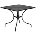 FLASH Oia 35.5" Indoor-Outdoor Steel Patio Table w/ Umbrella Table - CO-6-GG