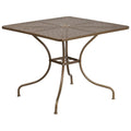 FLASH Oia 35.5" Indoor-Outdoor Steel Patio Table w/ Umbrella Table - CO-6-GG