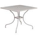 FLASH Oia 35.5" Indoor-Outdoor Steel Patio Table w/ Umbrella Table - CO-6-GG