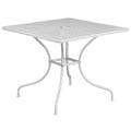 FLASH Oia 35.5" Indoor-Outdoor Steel Patio Table w/ Umbrella Table - CO-6-GG