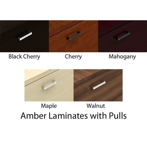 Amber laminates with pulls in different colors