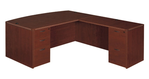 Cherryman Amber Executive L Desk with Bowfront