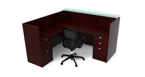 Cherryman Jade Reception Desk with Glass Transaction Counter