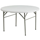FLASH Round Bi-Fold Granite White Plastic Folding Table - DAD-Z-GG