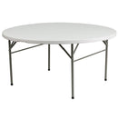 FLASH Round Bi-Fold Granite White Plastic Folding Table - DAD-Z-GG