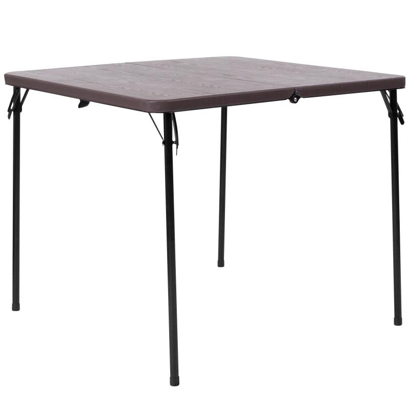FLASH Dunham 2.83-Foot Square Bi-Fold Plastic Folding Table - DAD-LF-86-GG