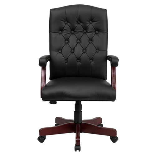 Martha Washington Black Leather Executive Swivel Chair by Flash Furniture