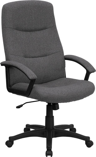 Gray Fabric Upholstered High Back Executive Swivel Office Chair by Flash Furniture