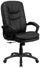 Mid-Back Massaging Black Leather Executive Office Chair by Flash Furniture