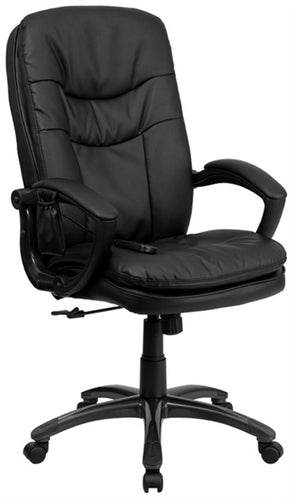 Mid-Back Massaging Black Leather Executive Office Chair by Flash Furniture