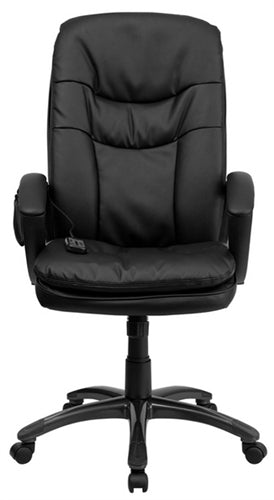 Mid-Back Massaging Black Leather Executive Office Chair by Flash Furniture