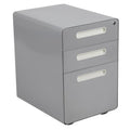 FLASH Wren Ergonomic 3-Drawer Mobile Locking Filing Cabinet with Anti-Tilt Mechanism and Hanging Drawer for Legal & Letter Files