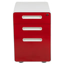 FLASH Wren Ergonomic 3-Drawer Mobile Locking Filing Cabinet with Anti-Tilt Mechanism and Hanging Drawer for Legal & Letter Files
