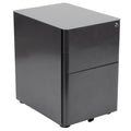 FLASH Warner Modern 3-Drawer Mobile Locking Filing Cabinet with Anti-Tilt Mechanism and Hanging Drawer for Legal & Letter Files