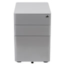 FLASH Warner Modern 3-Drawer Mobile Locking Filing Cabinet with Anti-Tilt Mechanism and Hanging Drawer for Legal & Letter Files