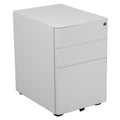 FLASH Warner Modern 3-Drawer Mobile Locking Filing Cabinet with Anti-Tilt Mechanism and Hanging Drawer for Legal & Letter Files