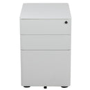 FLASH Warner Modern 3-Drawer Mobile Locking Filing Cabinet with Anti-Tilt Mechanism and Hanging Drawer for Legal & Letter Files