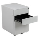 FLASH Warner Modern 3-Drawer Mobile Locking Filing Cabinet with Anti-Tilt Mechanism and Hanging Drawer for Legal & Letter Files