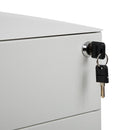 FLASH Warner Modern 3-Drawer Mobile Locking Filing Cabinet with Anti-Tilt Mechanism and Hanging Drawer for Legal & Letter Files