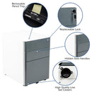 FLASH Warner Modern 3-Drawer Mobile Locking Filing Cabinet with Anti-Tilt Mechanism and Hanging Drawer for Legal & Letter Files