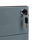 FLASH Warner Modern 3-Drawer Mobile Locking Filing Cabinet with Anti-Tilt Mechanism and Hanging Drawer for Legal & Letter Files