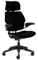 Freedom Chair By Humanscaler: Standard Gel Arms with Textile + As Shown - Standard Casters