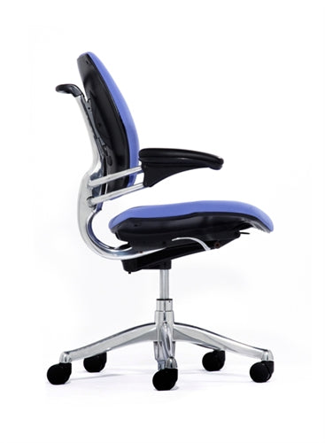 Freedom Task Chair By Humanscale: Upgrade to Polished Aluminum with Titanium Trim + Upgrade to Advanced Gel w/ Matching Textile