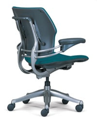 Freedom Task Chair By Humanscale: Upgrade to Polished Aluminum with Titanium Trim + Standard Gel w/ Matching Textile
