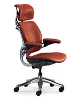 Freedom Ergonomic Chair With Leather Textile: As Shown - Standard Casters