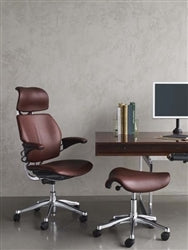 Freedom Ergonomic Chair With Leather Textile: Soft Casters