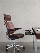 Freedom Ergonomic Chair With Leather Textile: As Shown - Standard Casters