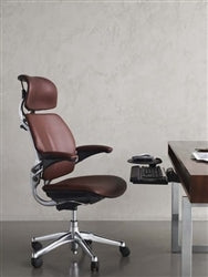 Freedom Ergonomic Chair With Leather Textile: Soft Casters