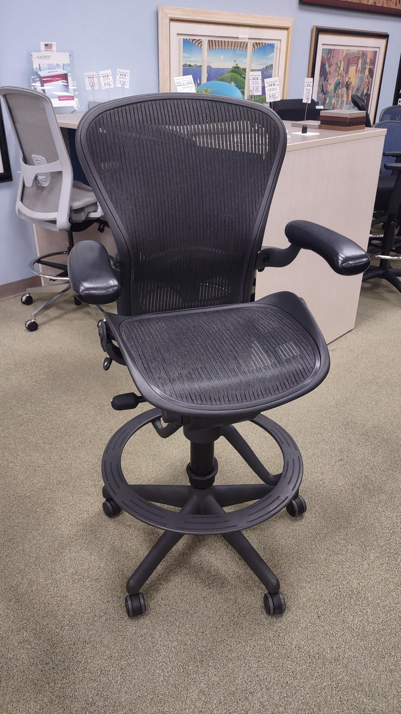 USED Herman Miller Aeron Black Stool Chair