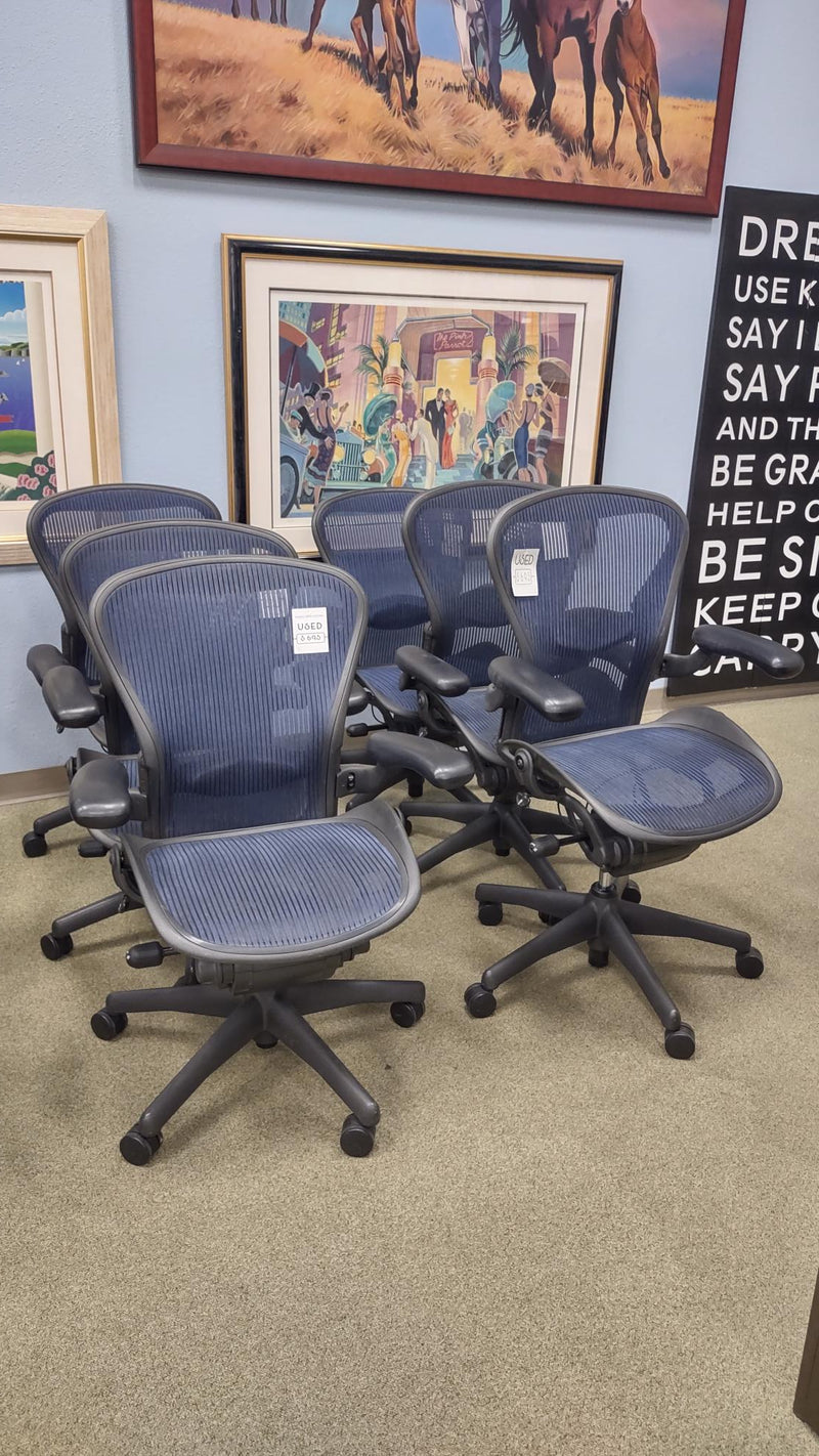 USED Herman Miller Aeron Navy Chair - 6 chairs