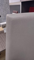 USED Steelcase Gesture Elmosoft Tan/Gray Leather - close up of back