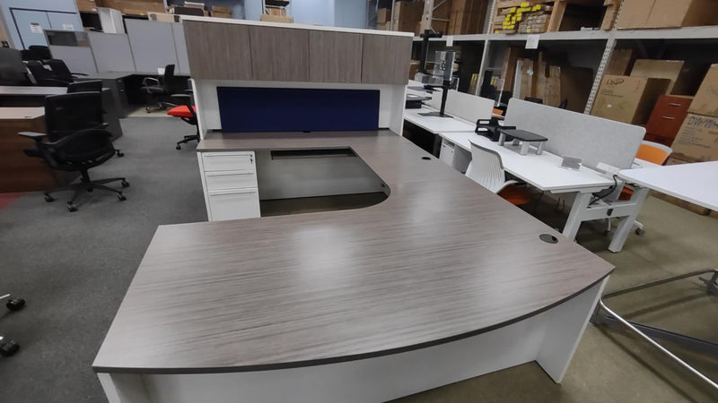 USED Maverick Executive Desk - White/Driftwood color