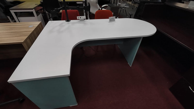 USED L-shaped RETRO Pale Turquoise Desk