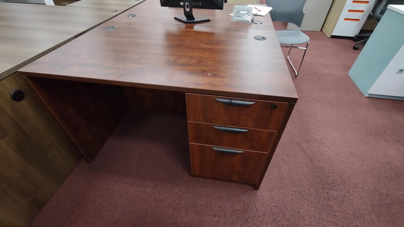 USED Dark Walnut Desk with Pedestal - Product Photo 1