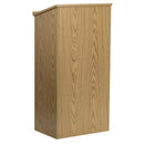 Flash Mysta Stand-Up Wood Lectern in Oak - MT-M8830-LECT-OAK-GG